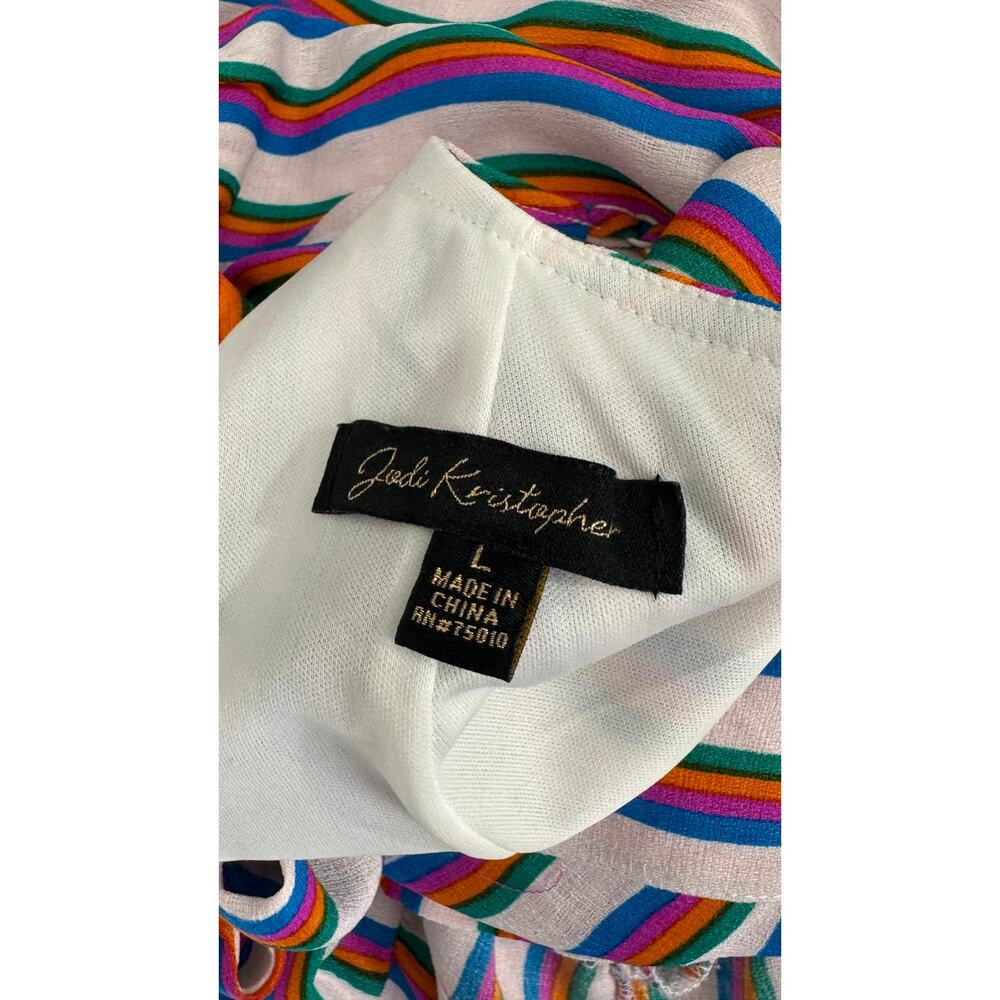 Jodi Kristopher Multicolor Striped Sleeveless Romper - Picture 12 of 14
